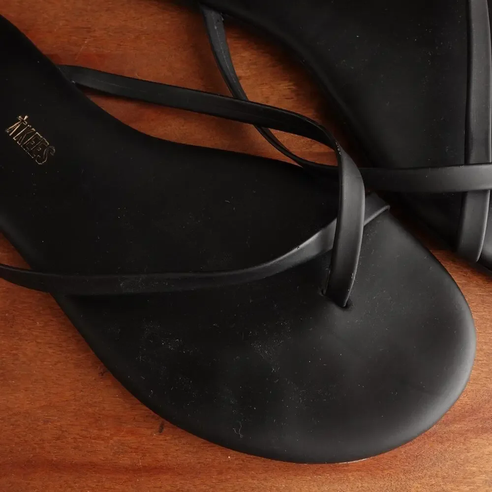 Tkees Sandals WMS SZ EU 41 US 10 BLK Riley Sable‎ Criss Cross Leather Flat Shoes